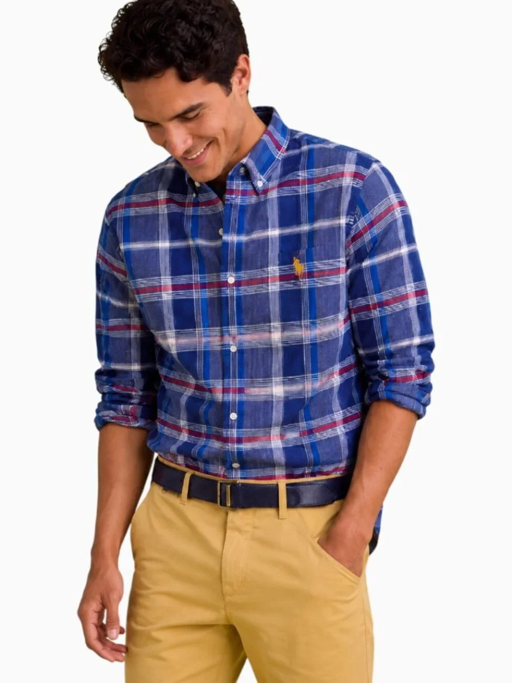 US POLO ASSN LONG SLEEVE PLAID OXFORD SHIRT NWOT SIZE 2XL